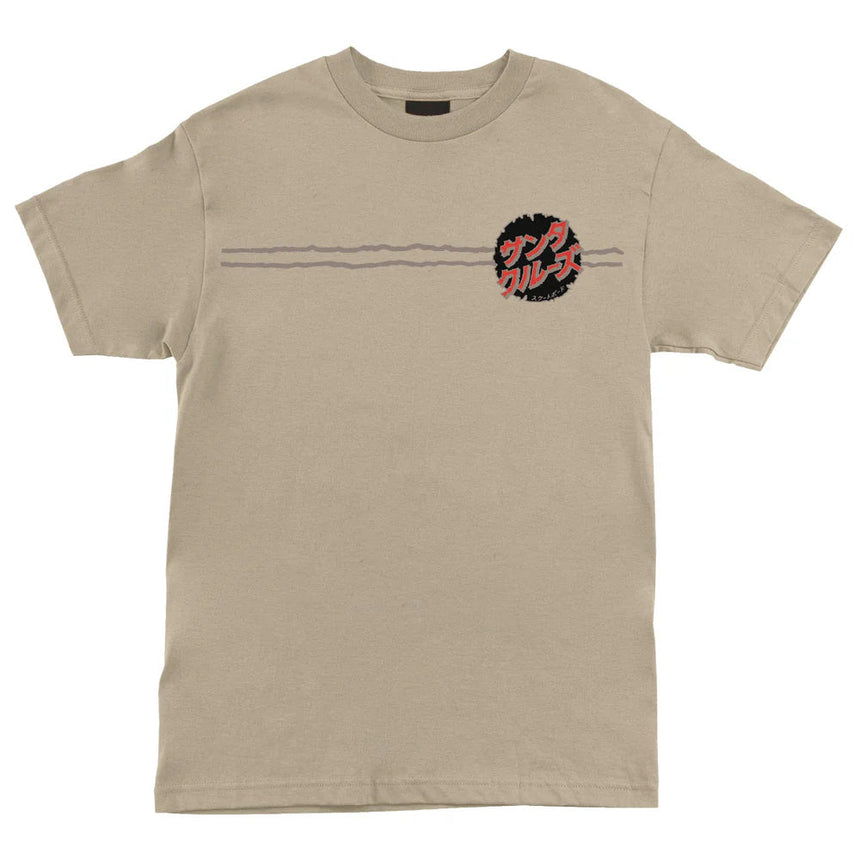 Santa Cruz x Godzilla Destroyer Stripes Tee - Sand - Spin Limit Boardshop