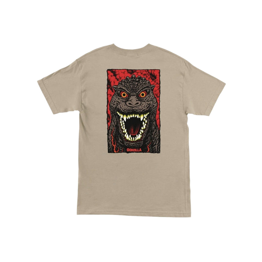 Santa Cruz x Godzilla Destroyer Stripes Tee - Sand - Spin Limit Boardshop