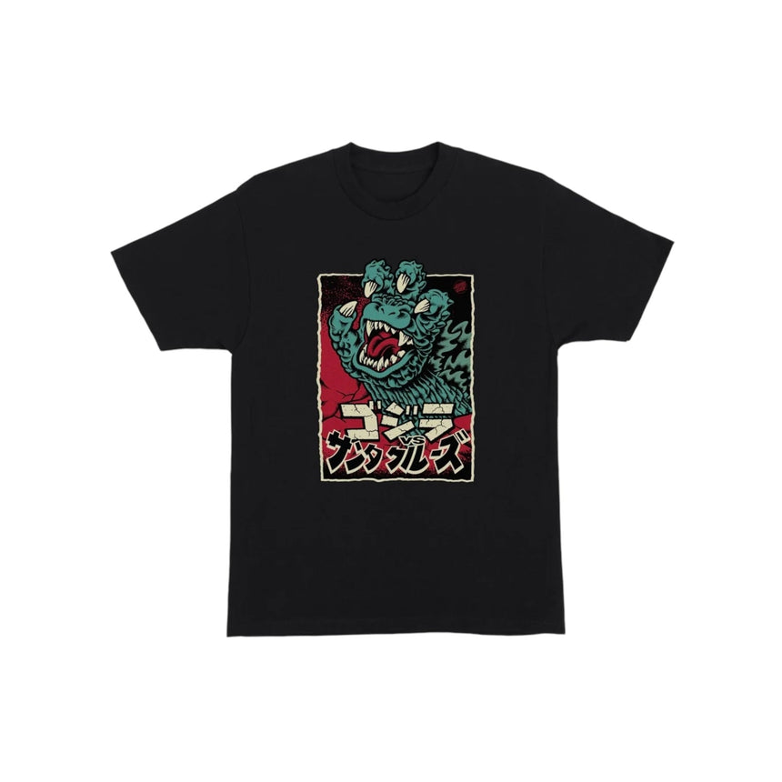 Santa Cruz x Godzilla Hand Front Tee - Black - Spin Limit Boardshop