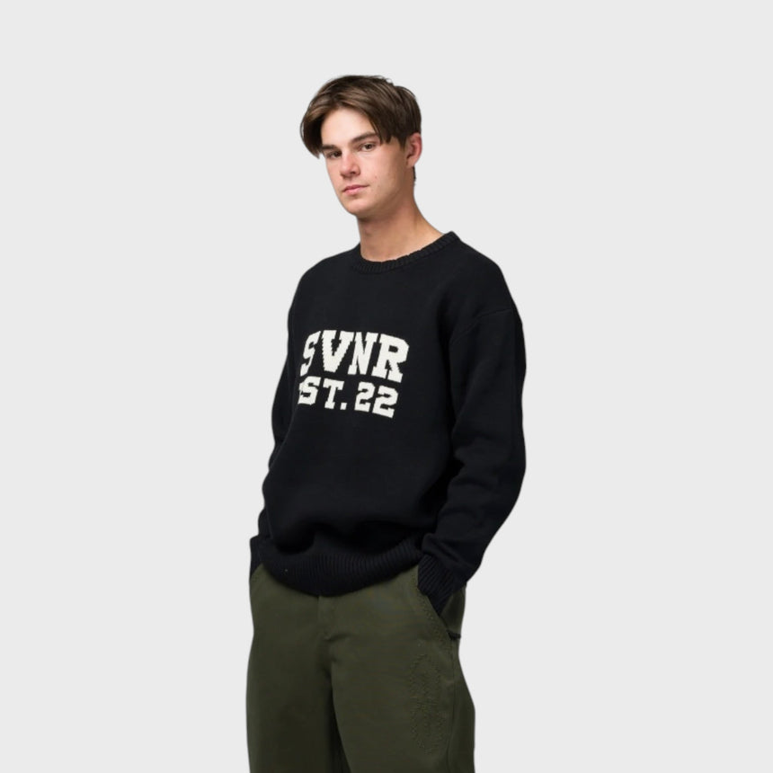 Souvenir Collegiate Jacquard Knit - Black - Spin Limit Boardshop