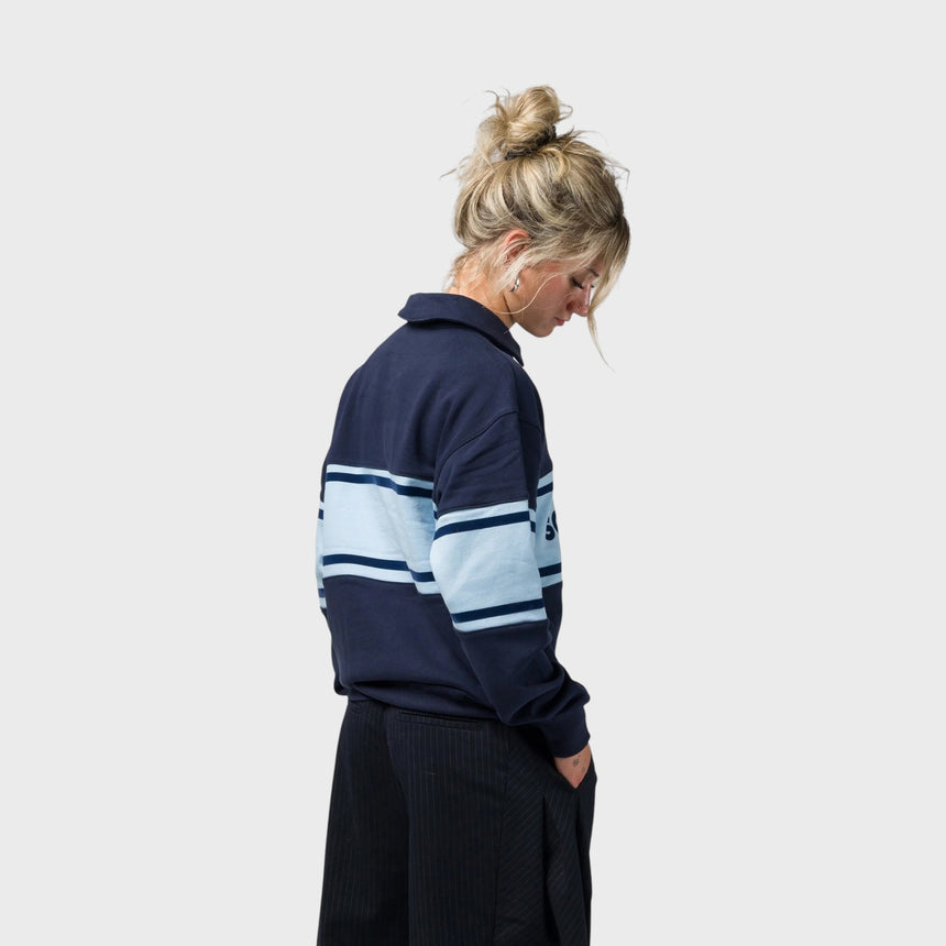 Souvenir Fleece Rugby Polo - Navy - Spin Limit Boardshop