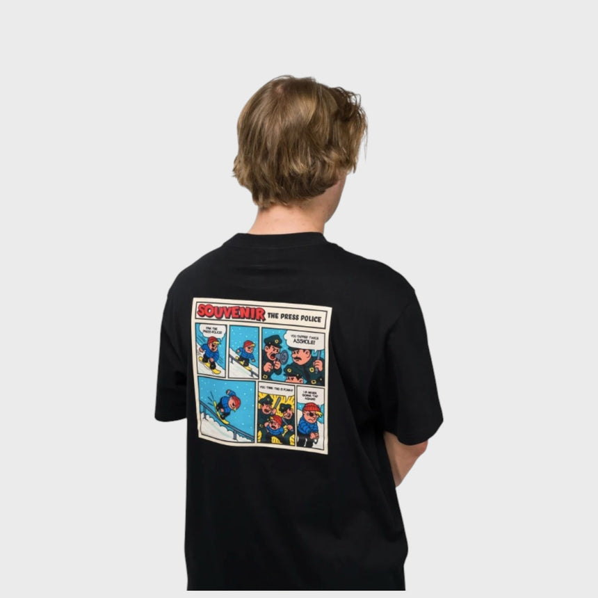 Souvenir Press Police Tee - Black - Spin Limit Boardshop