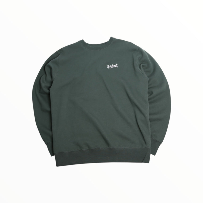 Spin Limit Baseball Embroidery Crew - Forest Green - Spin Limit Boardshop