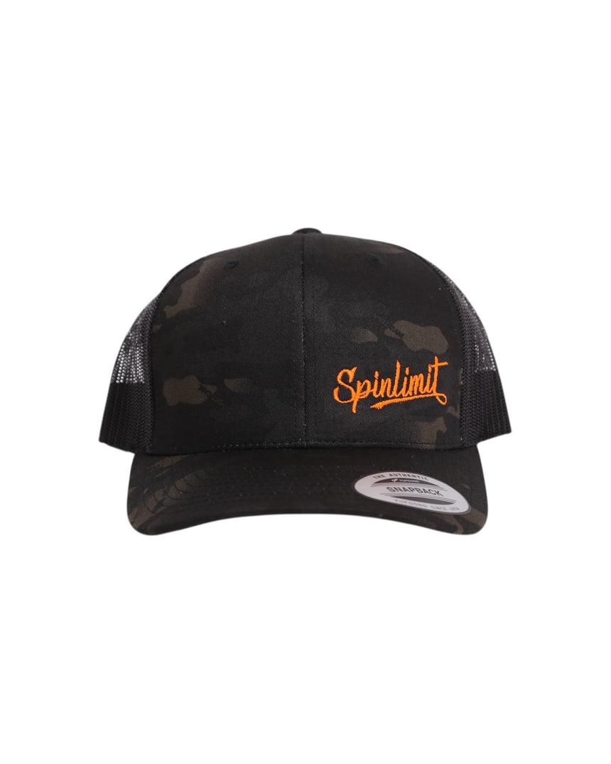 Spin Limit Baseball Logo Retro Hat - Black Camo - Spin Limit Boardshop