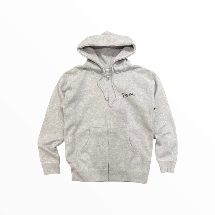 Spin Limit Baseball Logo Zip Hoodie - Athletic Grey - Spin Limit Boardshop