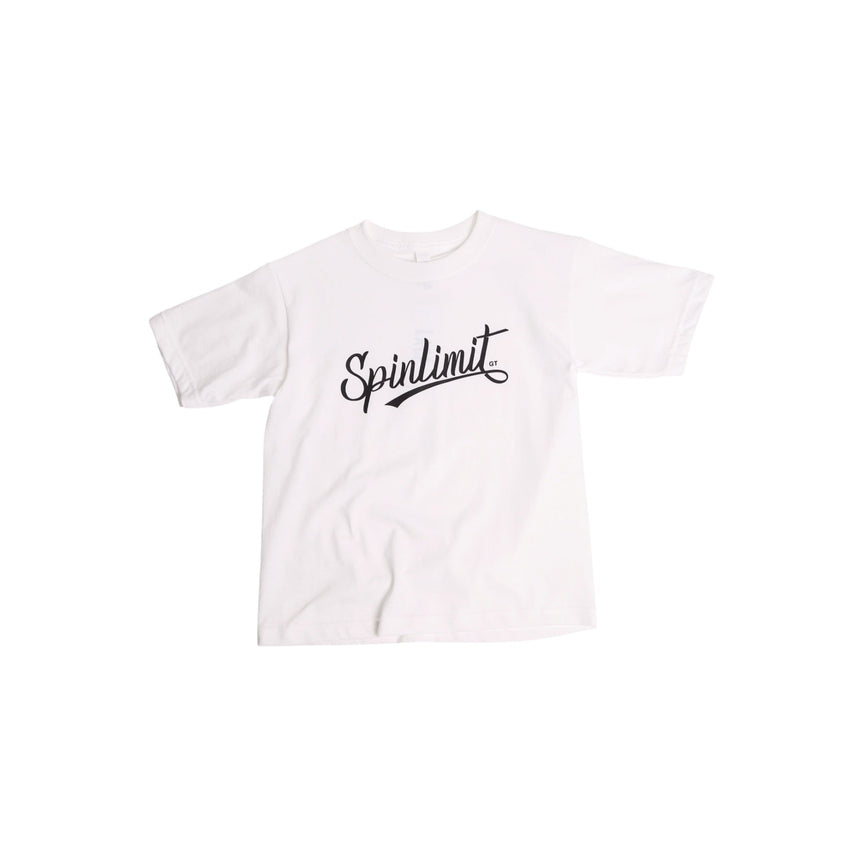 Spin Limit Baseball Signature Tee Kid - White - Spin Limit Boardshop
