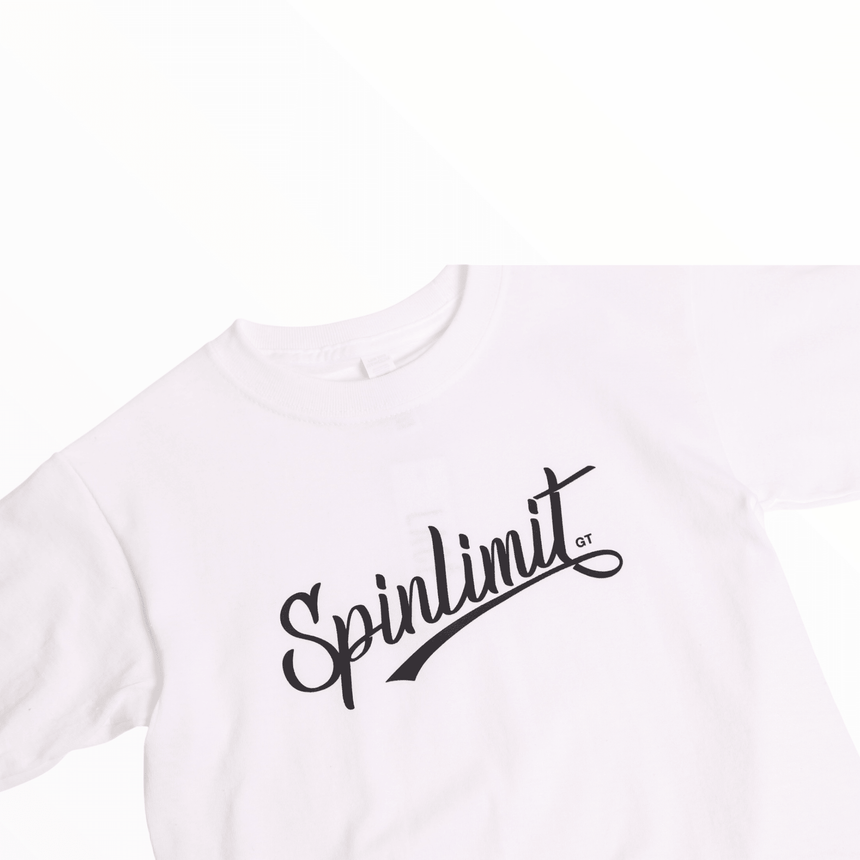 Spin Limit Baseball Signature Tee Kid - White - Spin Limit Boardshop