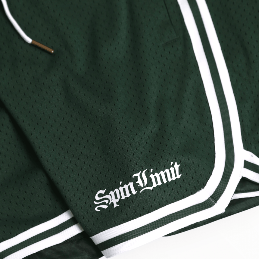 Spin Limit Bball Times Mesh Short - Forest Green - Spin Limit Boardshop