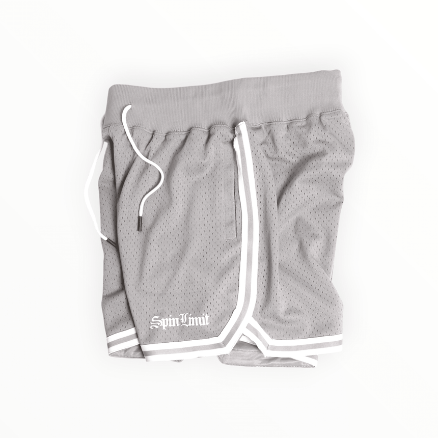 Spin Limit Bball Times Mesh Short - Grey - Spin Limit Boardshop