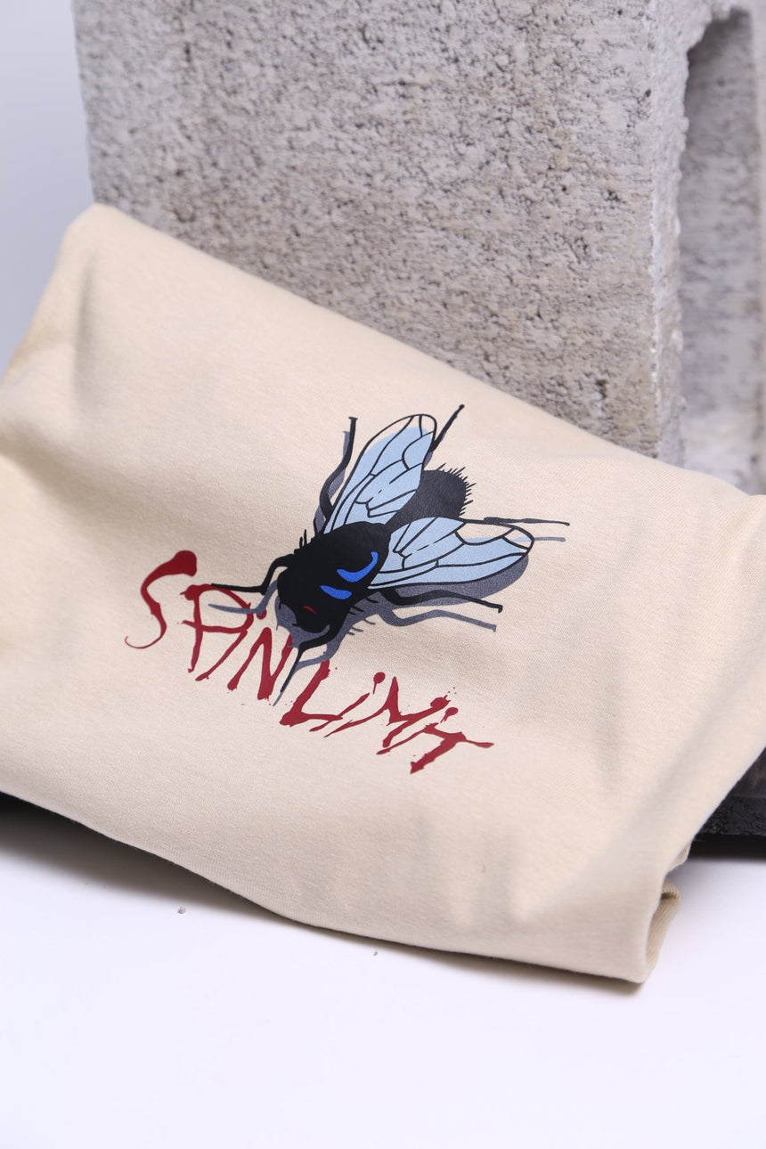 Spin Limit Bloody Fly Tee - Sand - Spin Limit Boardshop