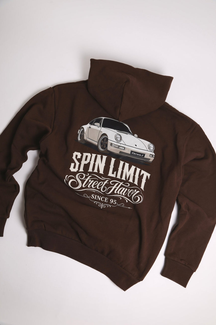 Spin Limit Carrera 2 Heavyweight Hoodie - Brown - Spin Limit Boardshop