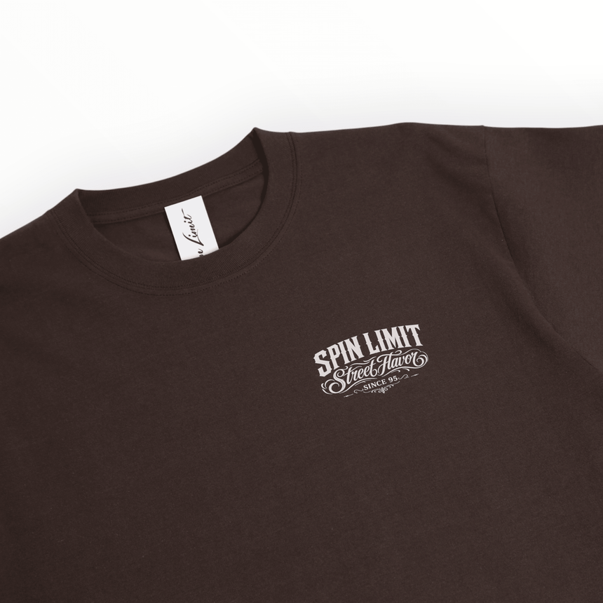 Spin Limit Carrera 2 Logo Heavyweight Tee - Brown - Spin Limit Boardshop