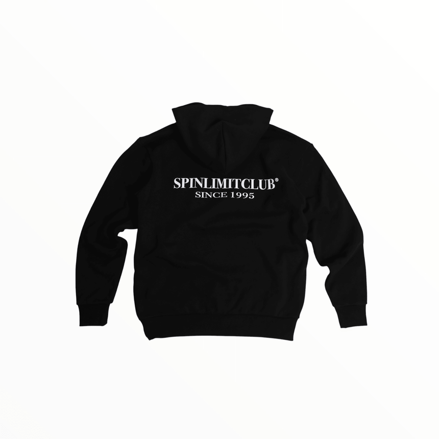 Spin Limit Club Heavyweight Hoodie - Black White - Spin Limit Boardshop