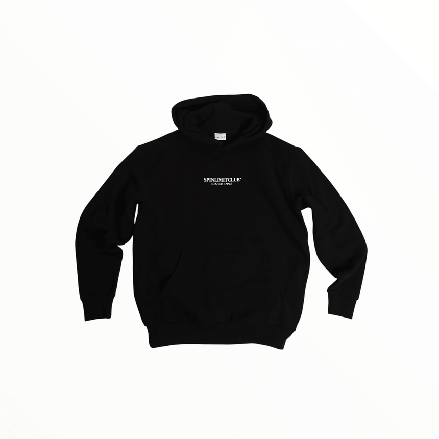 Spin Limit Club Heavyweight Hoodie - Black White - Spin Limit Boardshop
