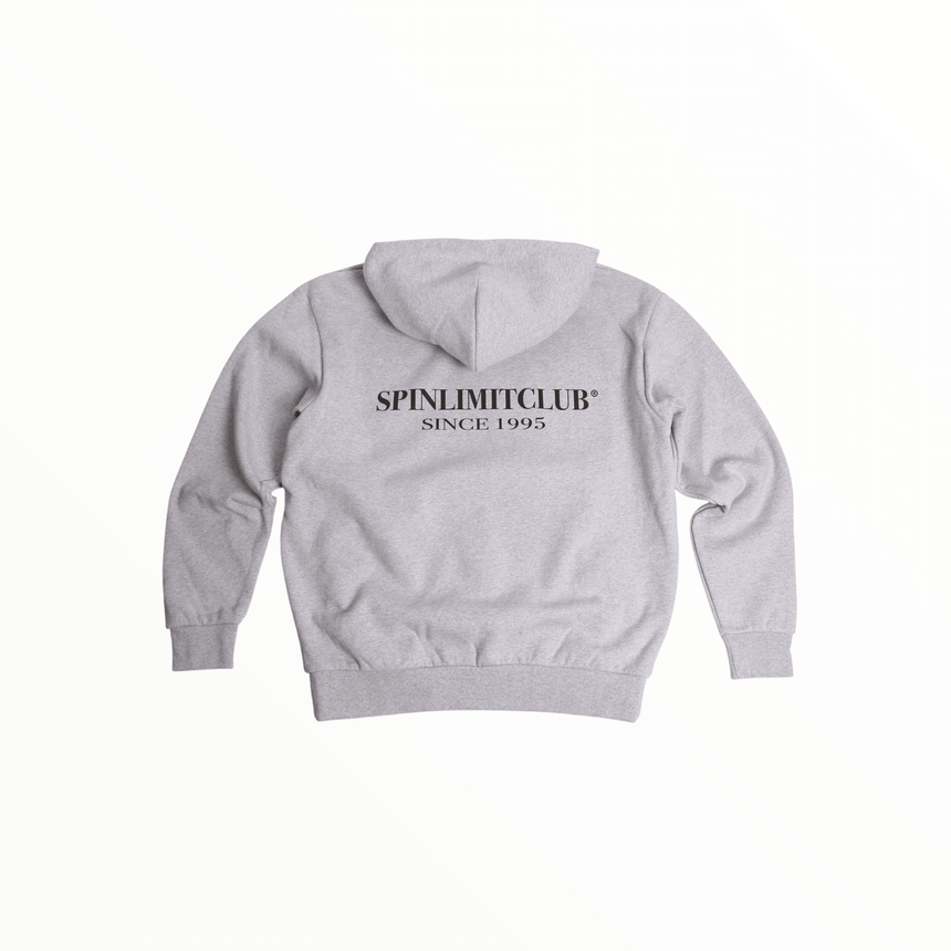 Spin Limit Club Heavyweight Hoodie - Heather Grey Black - Spin Limit Boardshop
