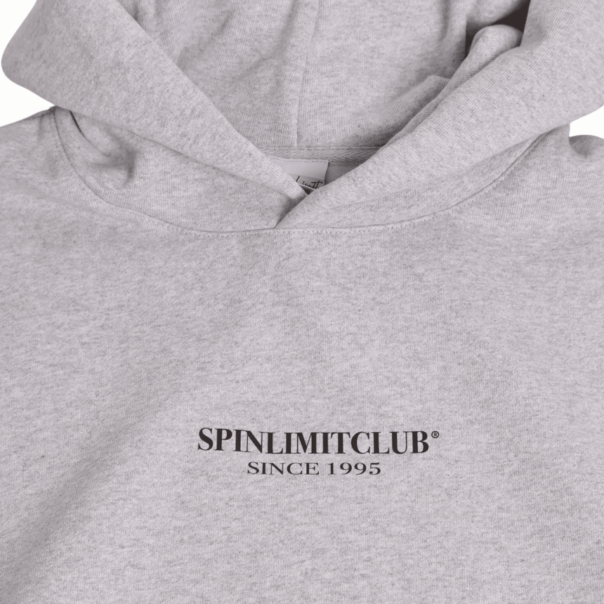 Spin Limit Club Heavyweight Hoodie - Heather Grey Black - Spin Limit Boardshop