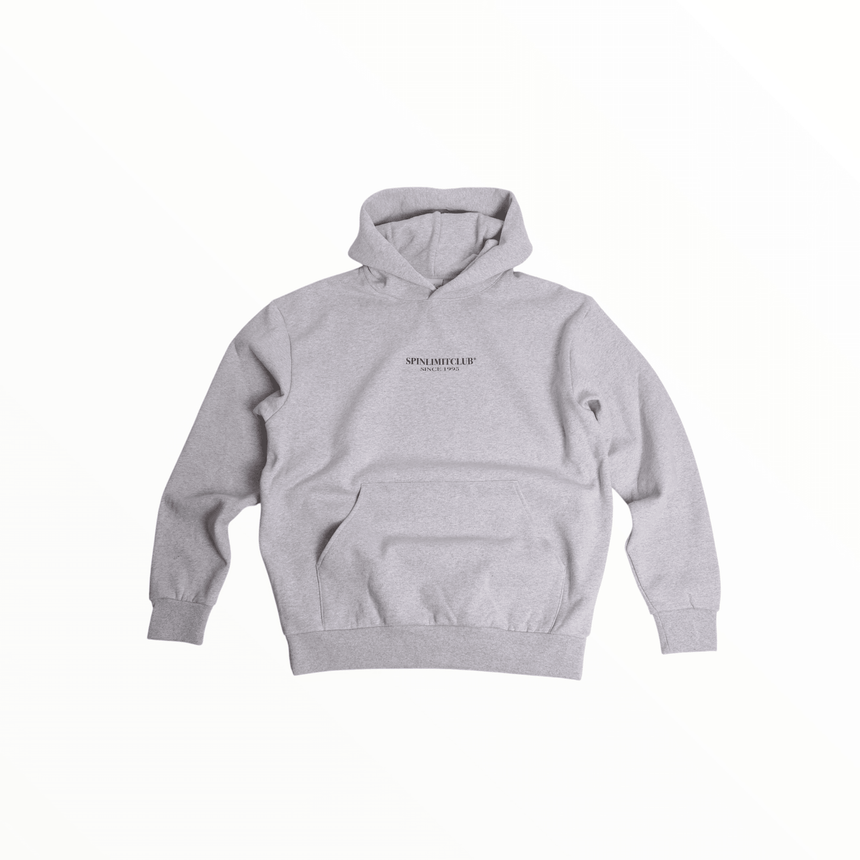 Spin Limit Club Heavyweight Hoodie - Heather Grey Black - Spin Limit Boardshop