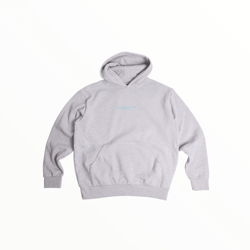 Spin Limit Club Heavyweight Hoodie - Heather Grey Turquoise - Spin Limit Boardshop