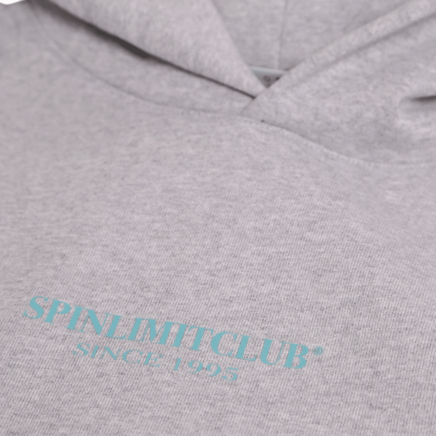 Spin Limit Club Heavyweight Hoodie - Heather Grey Turquoise - Spin Limit Boardshop