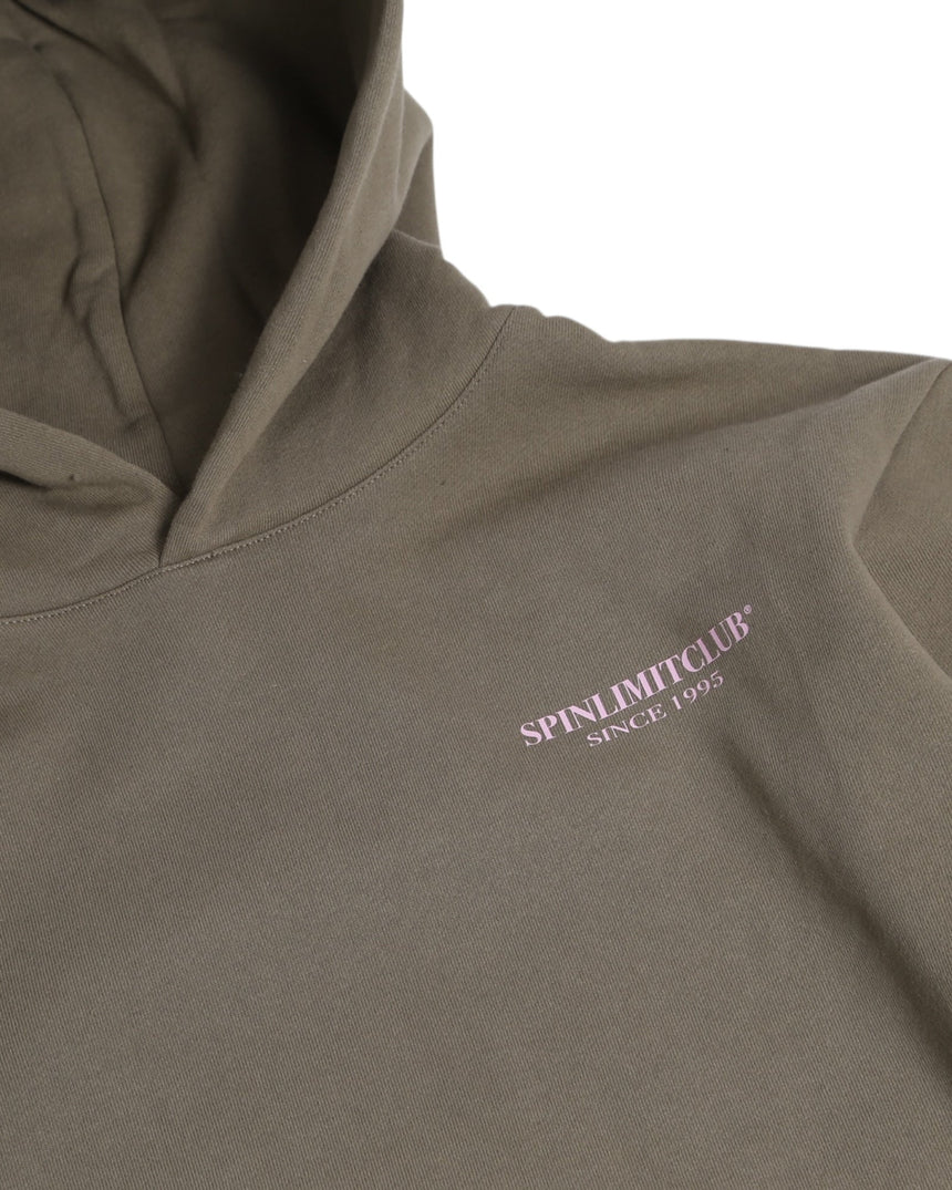 Spin Limit Club Heavyweight Hoodie - Olive Baby Pink - Spin Limit Boardshop