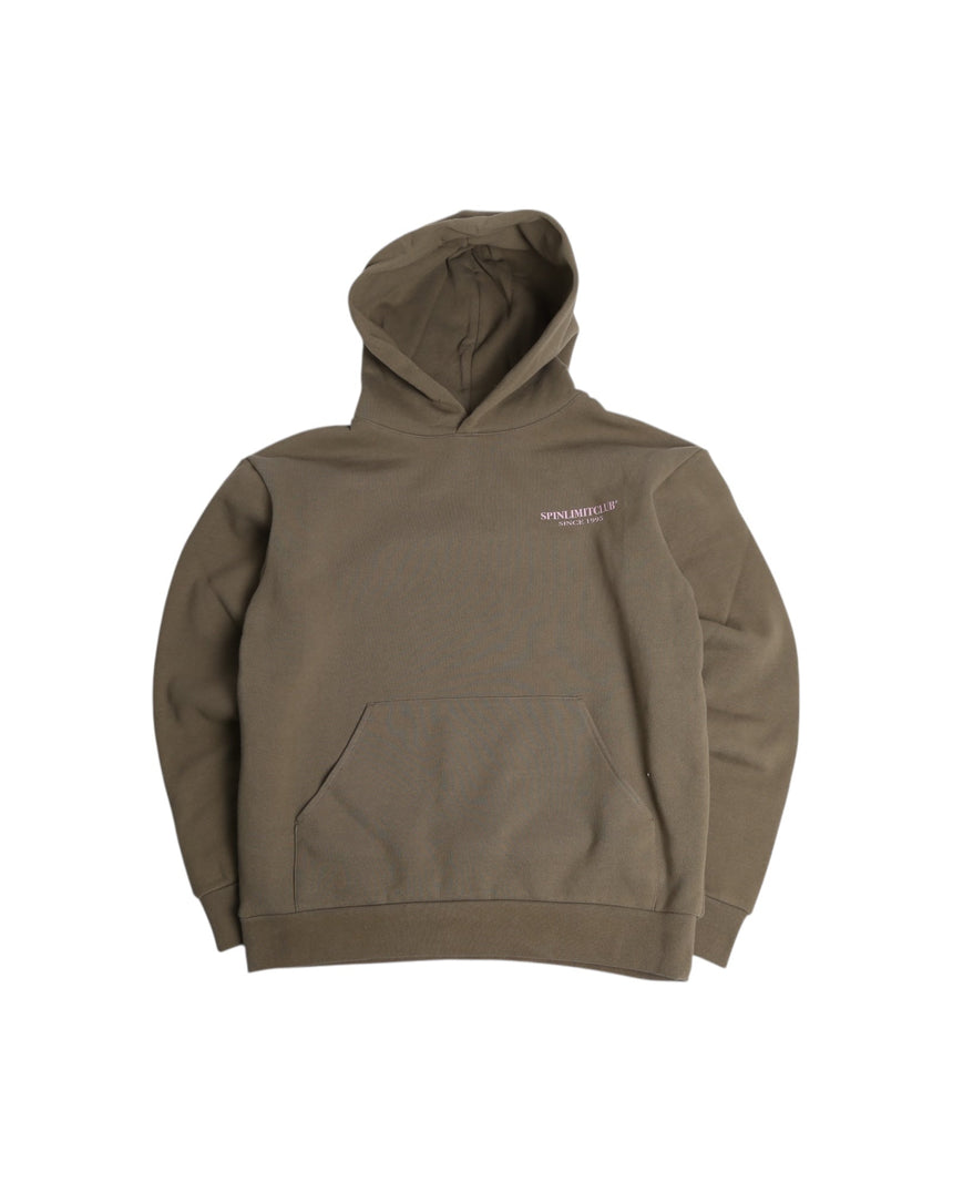 Spin Limit Club Heavyweight Hoodie - Olive Baby Pink - Spin Limit Boardshop