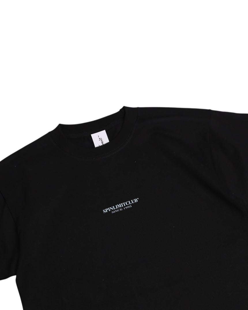 Spin Limit Club Premium Heavyweight Tee - Black - Spin Limit Boardshop