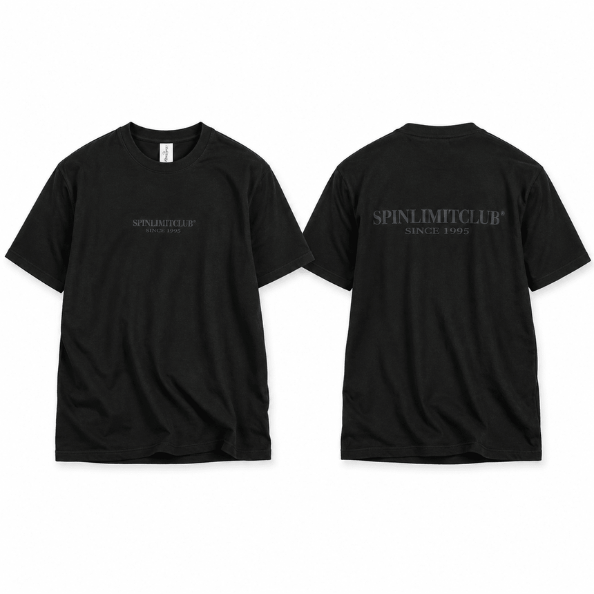 Spin Limit Club Premium Heavyweight Tee - Black Charcoal - Spin Limit Boardshop