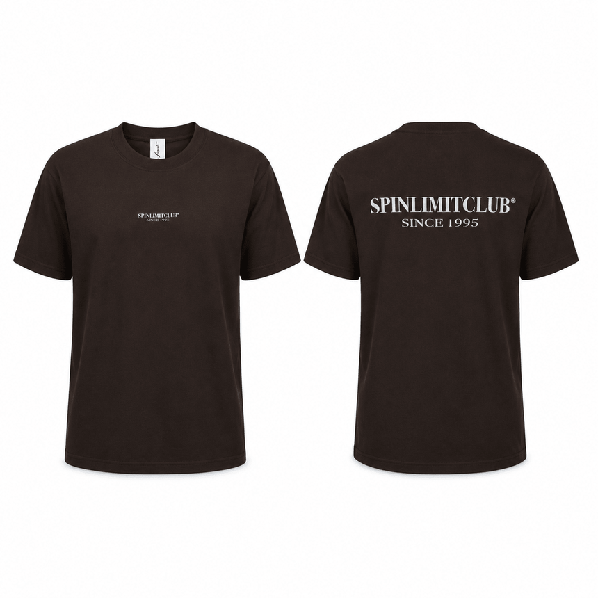 Spin Limit Club Premium Heavyweight Tee - Brown - Spin Limit Boardshop