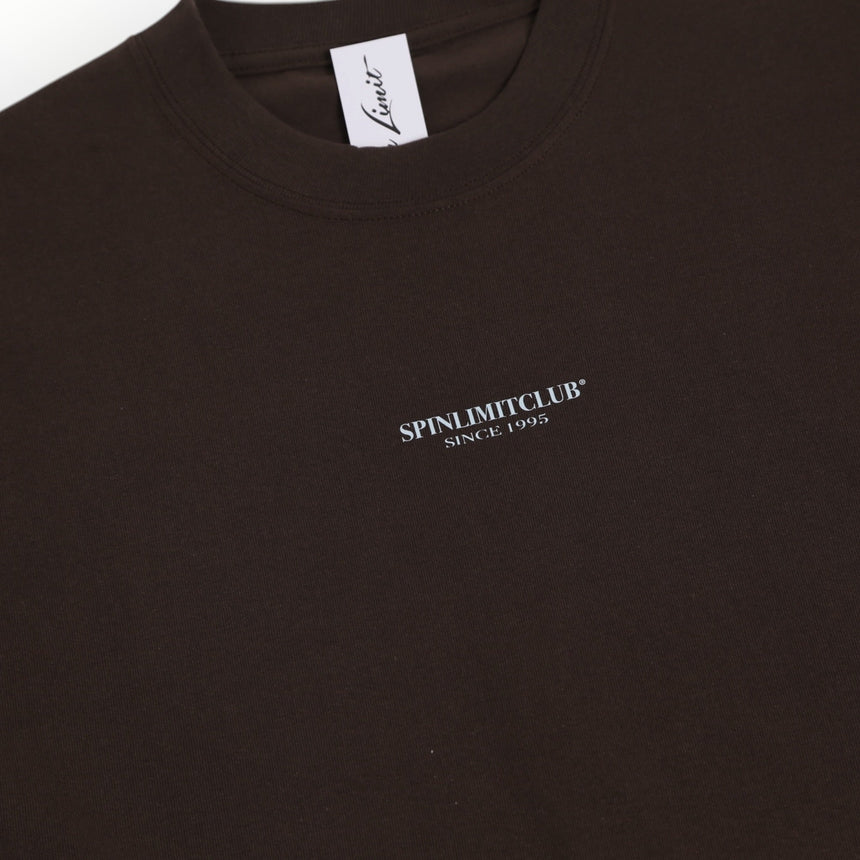Spin Limit Club Premium Heavyweight Tee - Brown - Spin Limit Boardshop