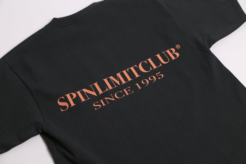 Spin Limit Club Premium Heavyweight Tee - Charcoal Orange - Spin Limit Boardshop