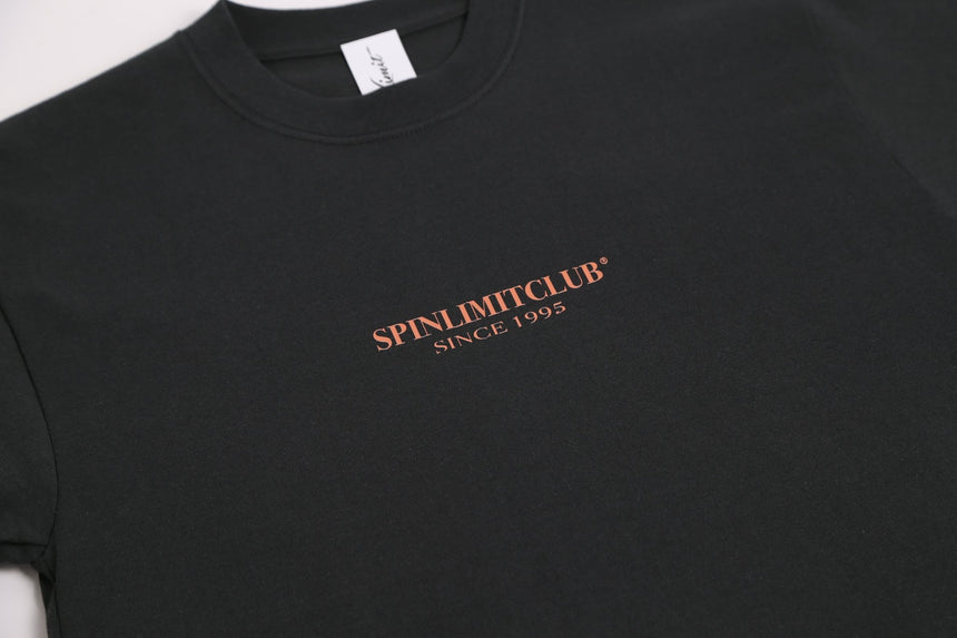 Spin Limit Club Premium Heavyweight Tee - Charcoal Orange - Spin Limit Boardshop