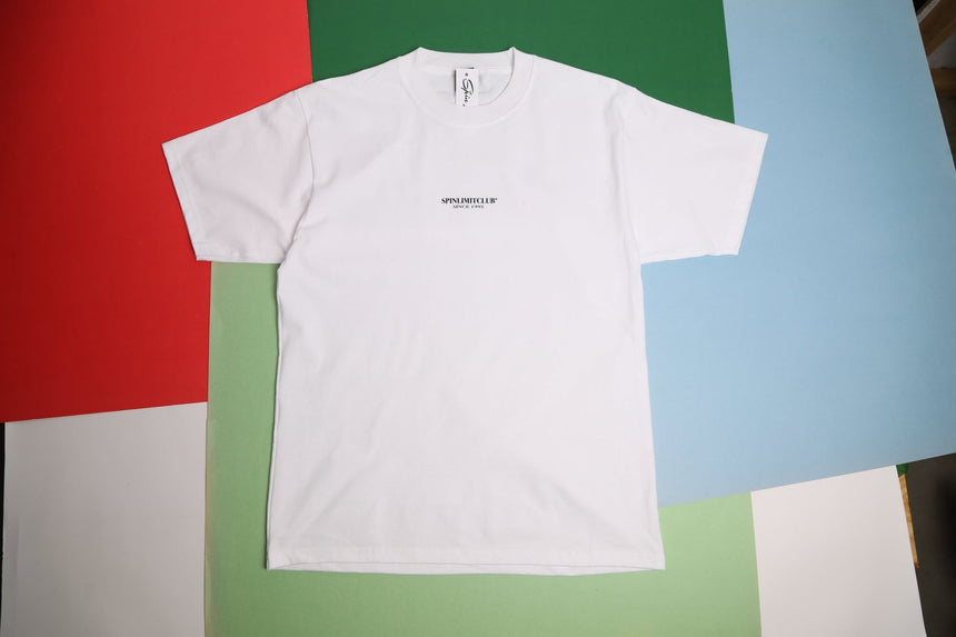 Spin Limit Club Premium Heavyweight Tee - White - Spin Limit Boardshop