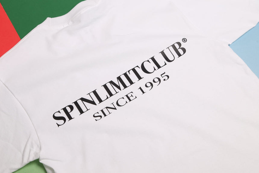 Spin Limit Club Premium Heavyweight Tee - White - Spin Limit Boardshop