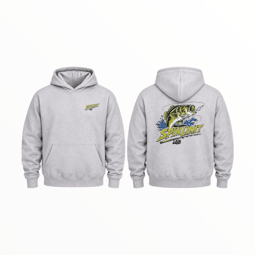 Spin Limit Fishing Heavyweight Hoodie - Grey Heather - Spin Limit Boardshop