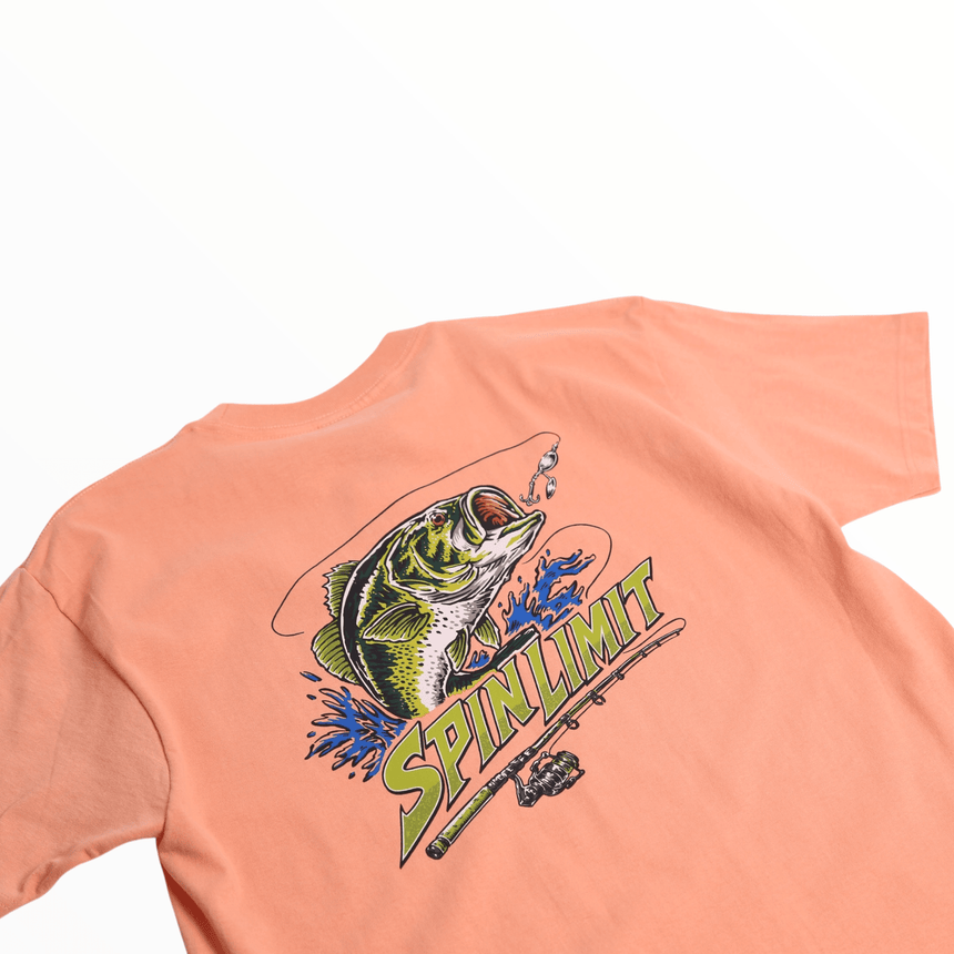 Spin Limit Fishing Tee - Coral - Spin Limit Boardshop