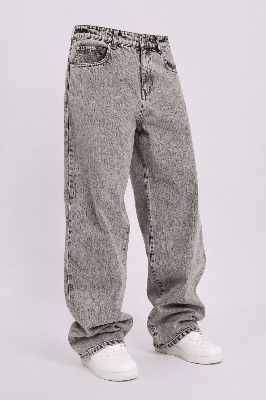 Spin Limit Fraktur Baggy Jeans - Acid Wash - Spin Limit Boardshop