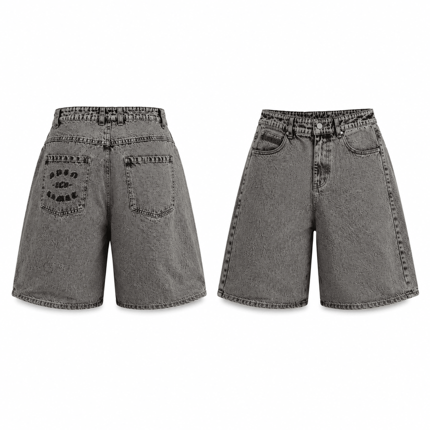 Spin Limit Fraktur Baggy Short - Acid Wash - Spin Limit Boardshop