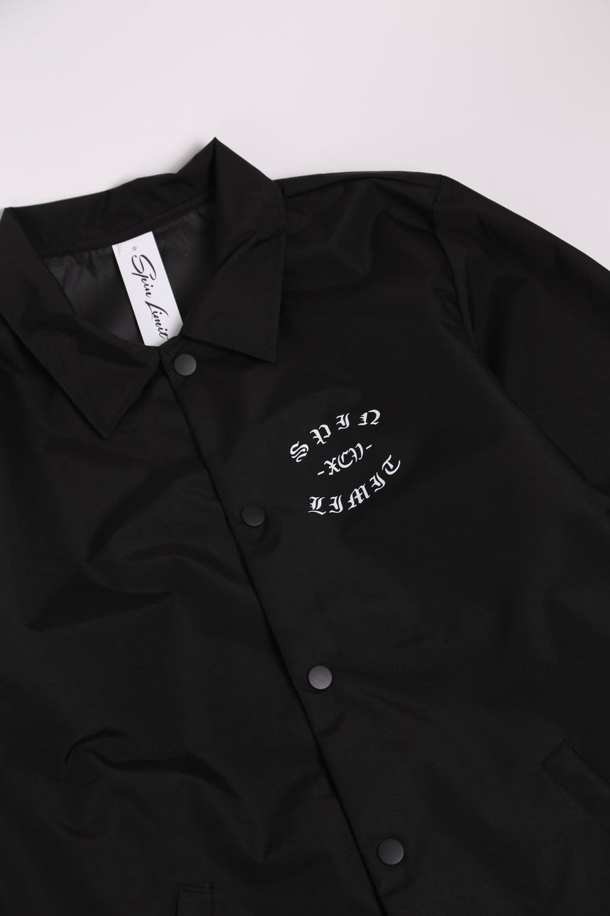 Spin Limit Fraktur Logo Rain Jacket - Noir - Spin Limit Boardshop