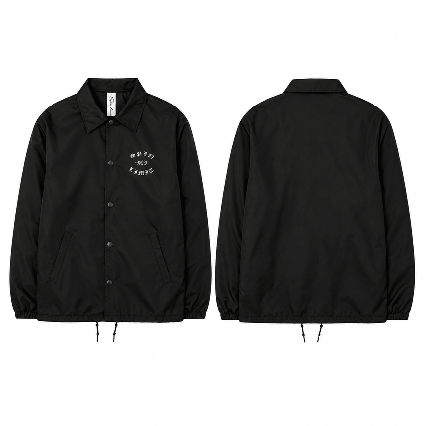 Spin Limit Fraktur Logo Rain Jacket - Noir - Spin Limit Boardshop