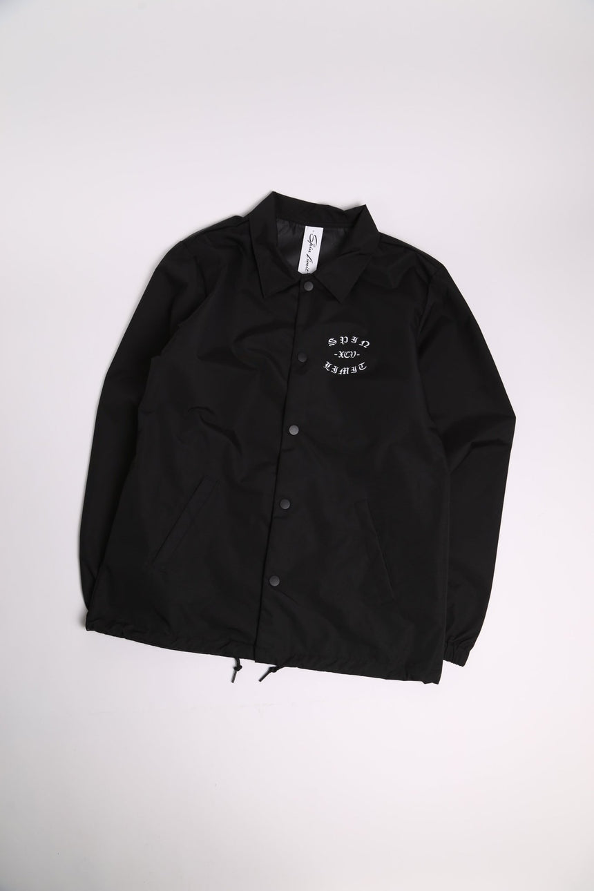 Spin Limit Fraktur Logo Rain Jacket - Noir - Spin Limit Boardshop