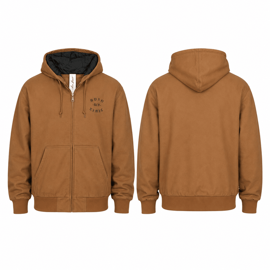 Spin Limit Fraktur Logo Work Jacket - Duck Brown - Spin Limit Boardshop