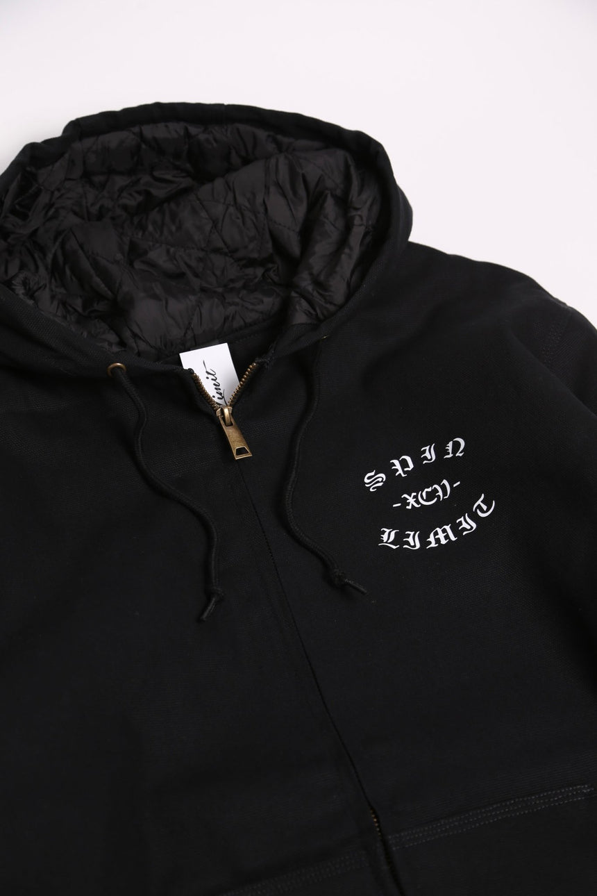Spin Limit Fraktur Logo Work Jacket - Noir - Spin Limit Boardshop