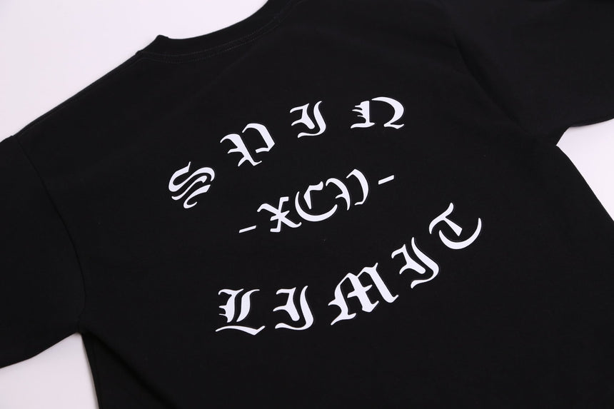 Spin Limit Fraktur Premium Heavyweight Tee - Black - Spin Limit Boardshop