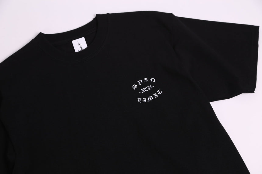 Spin Limit Fraktur Premium Heavyweight Tee - Black - Spin Limit Boardshop