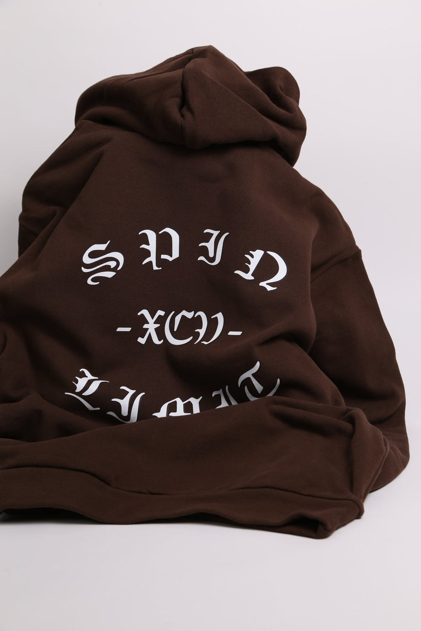 Spin Limit Frakture Logo Hoodie - Brown - Spin Limit Boardshop