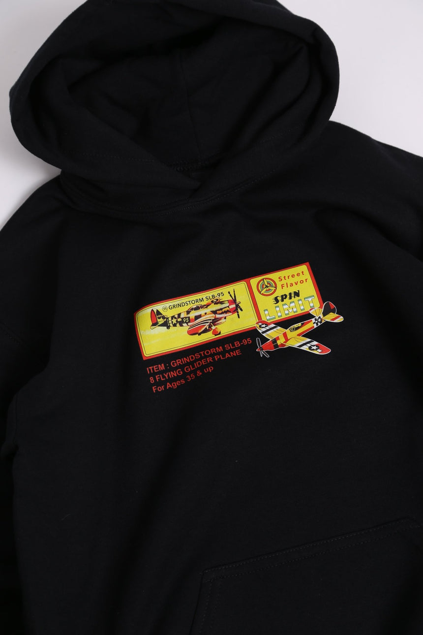 Spin Limit Grindstorm Logo Hoodie Kid - Black - Spin Limit Boardshop