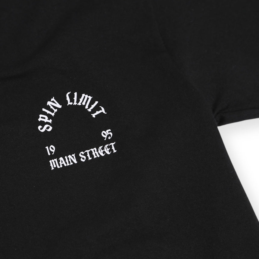 Spin Limit Mainstreet Tee - Black - Spin Limit Boardshop