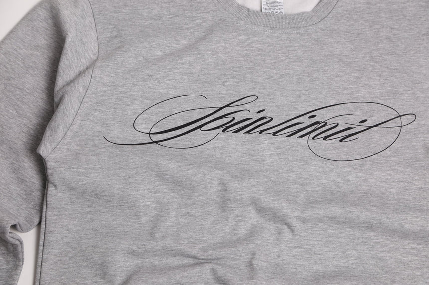 Spin Limit Manuscrit Crewneck - Athletic Grey - Spin Limit Boardshop