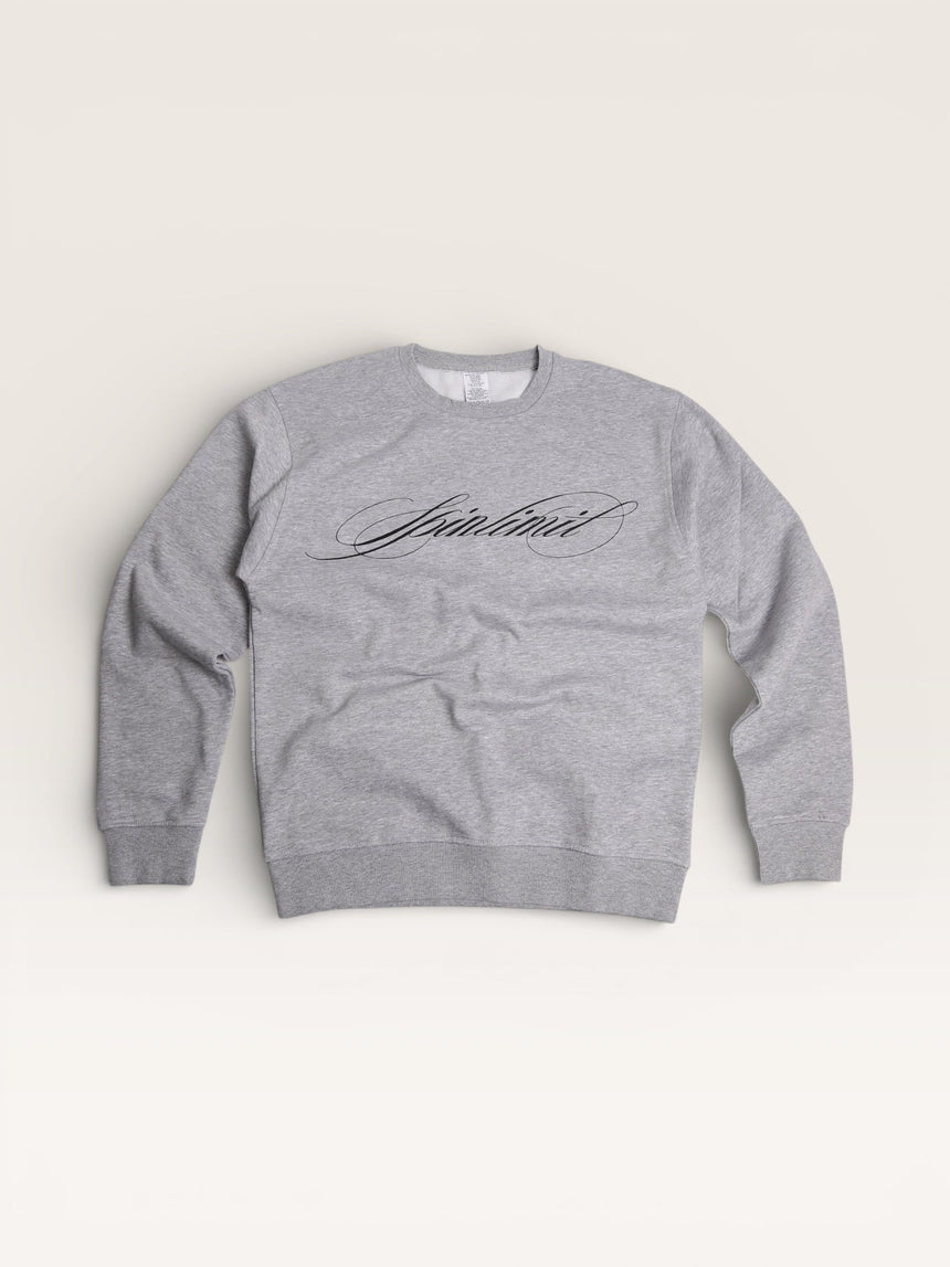 Spin Limit Manuscrit Crewneck - Athletic Grey - Spin Limit Boardshop