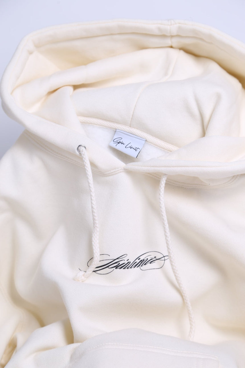 Spin Limit Manuscrit Hoodie - Off White - Spin Limit Boardshop